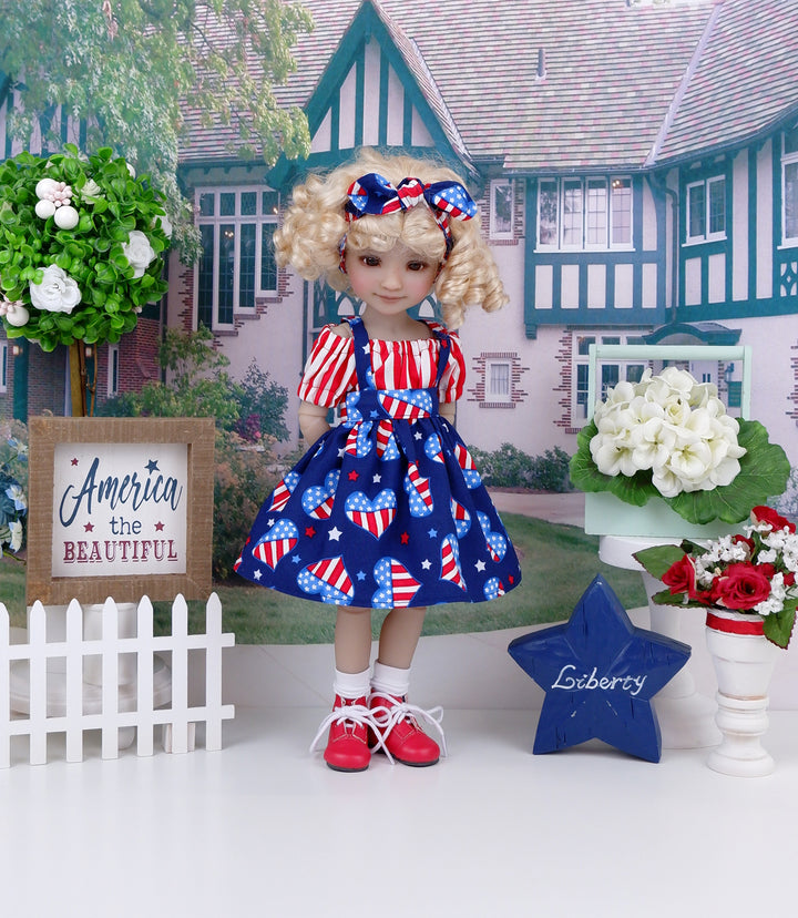 American Heart - blouse & jumper with boots for Ruby Red Fashion Friends doll