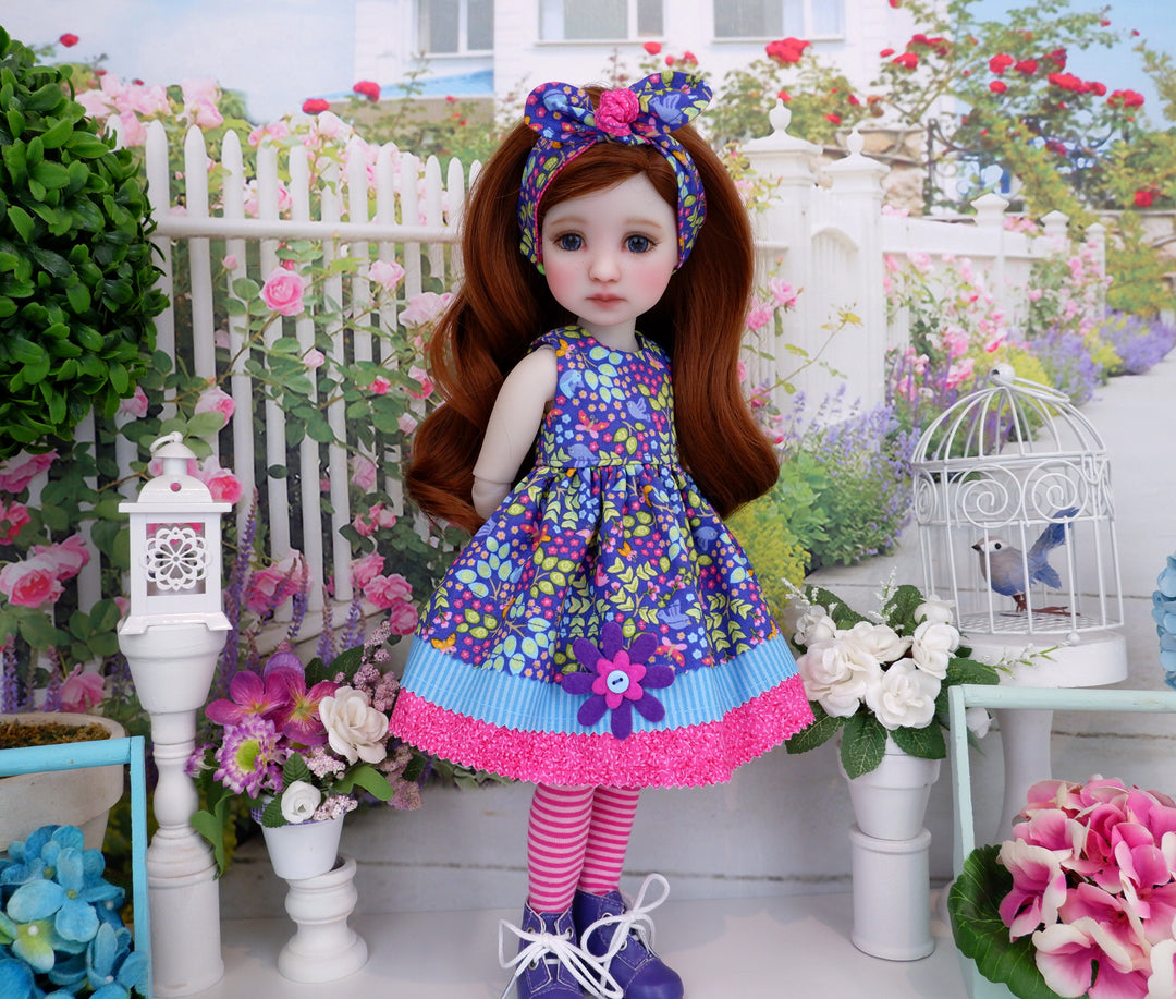 Bluebird Whimsy - dress with boots for Ruby Red Fashion Friends doll