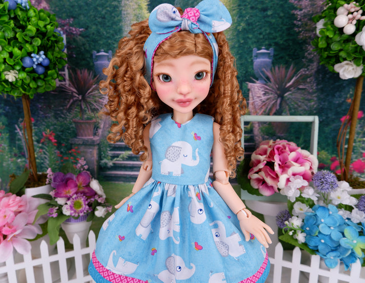 Ellie Elephant - dress with boots for Anderson Art Doll BJD