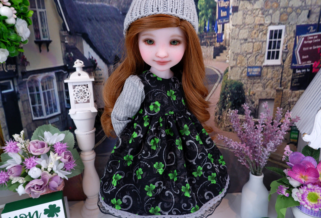 Emerald Isle - dress ensemble with boots for Ruby Red Fashion Friends doll