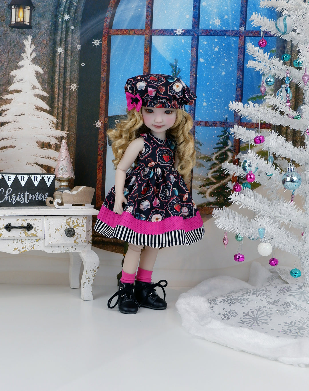 Festive Cocoa - dress with boots for Ruby Red Fashion Friends doll