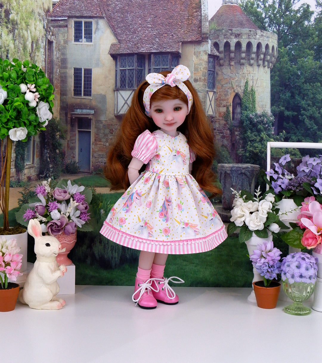 Floral Unicorn - dress and boots for Ruby Red Fashion Friends doll
