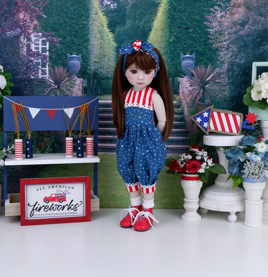 Patriotic Playtime - romper with boots for Ruby Red Fashion Friends doll