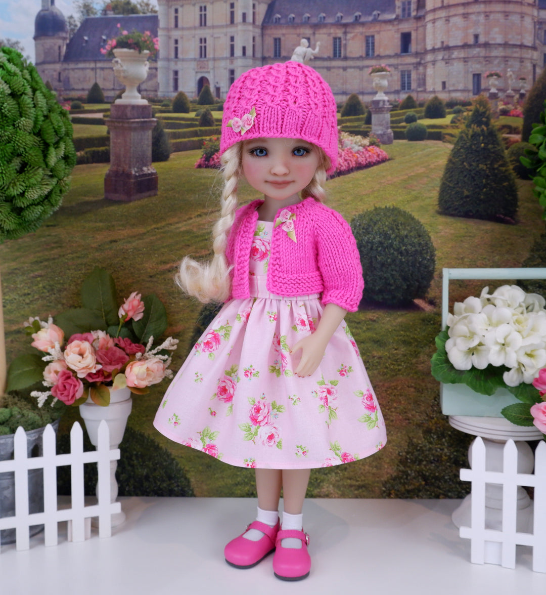 Pink Sugar Rose - dress & sweater with shoes for Ruby Red Fashion Friends doll