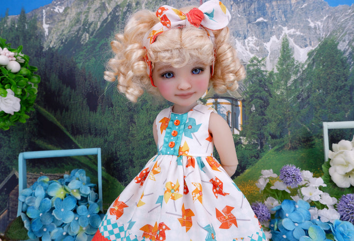 Pretty Pinwheel - dress with boots for Ruby Red Fashion Friends doll