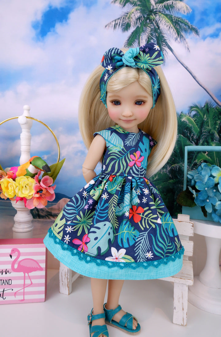 Tropical Palms - dress with sandals for Ruby Red Fashion Friends doll