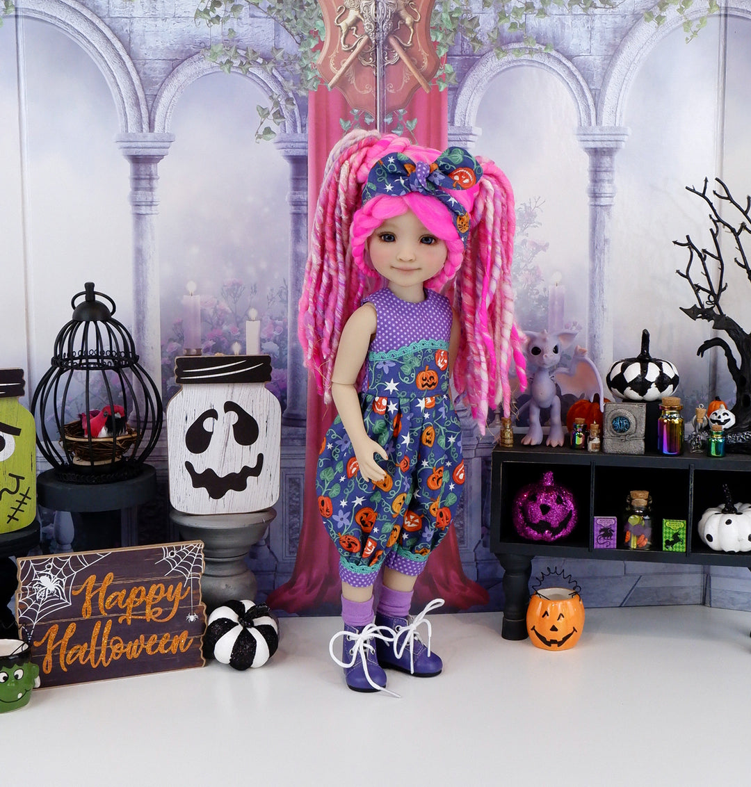 Twilight Pumpkins - romper with boots for Ruby Red Fashion Friends doll