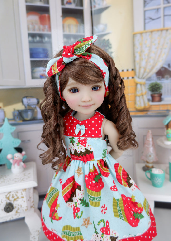 Christmas Cupcakes - dress and shoes for Ruby Red Fashion Friends doll