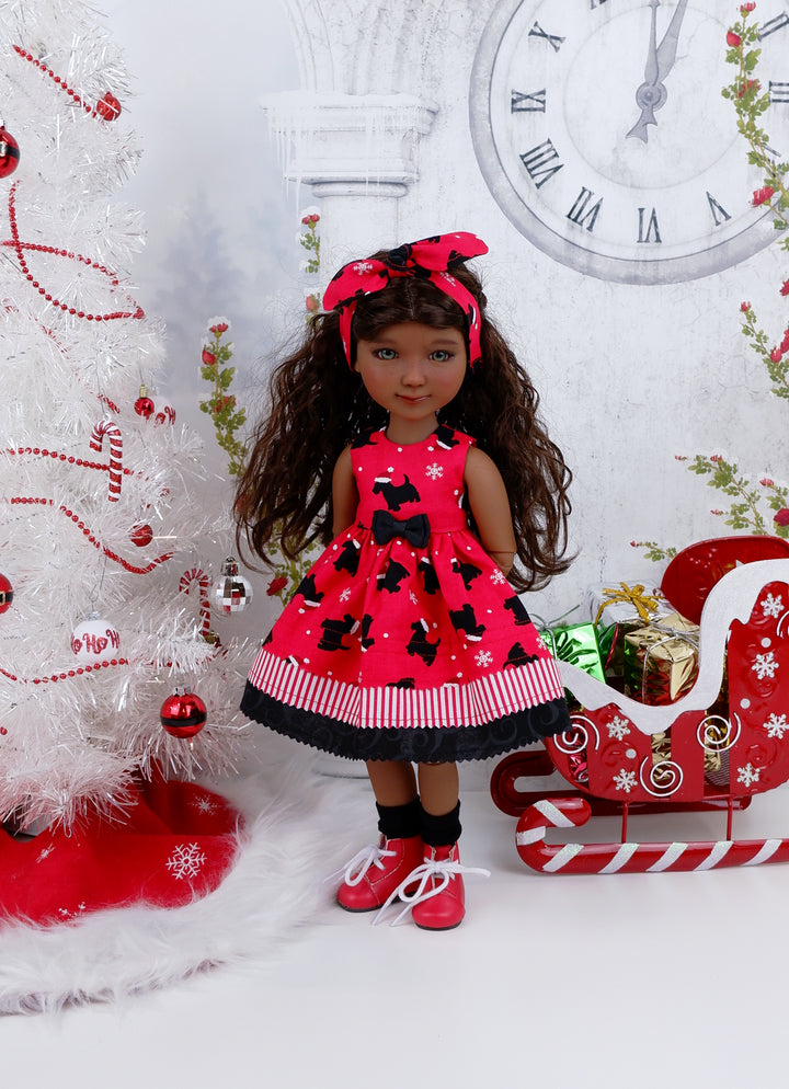 Scotties & Snow - dress with boots for Ruby Red Fashion Friends doll