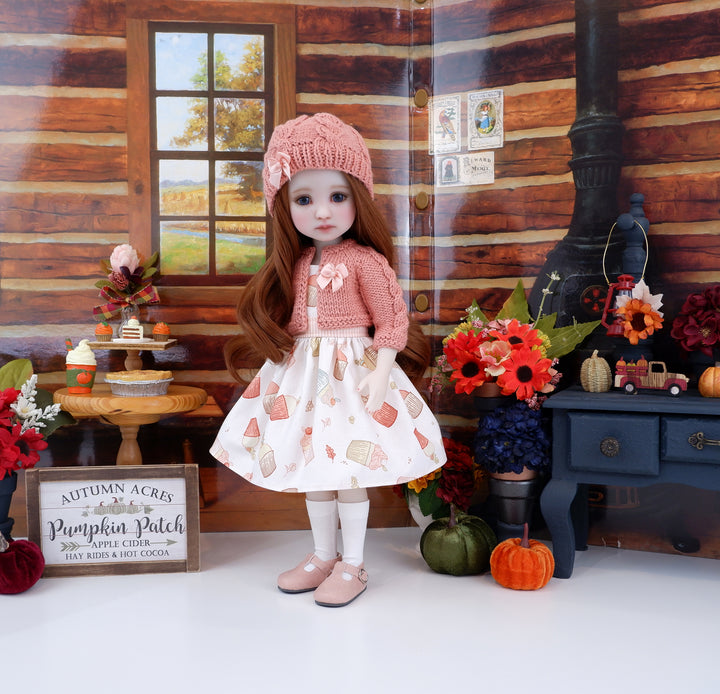Acorn Cupcakes - dress and sweater with shoes for Ruby Red Fashion Friends doll