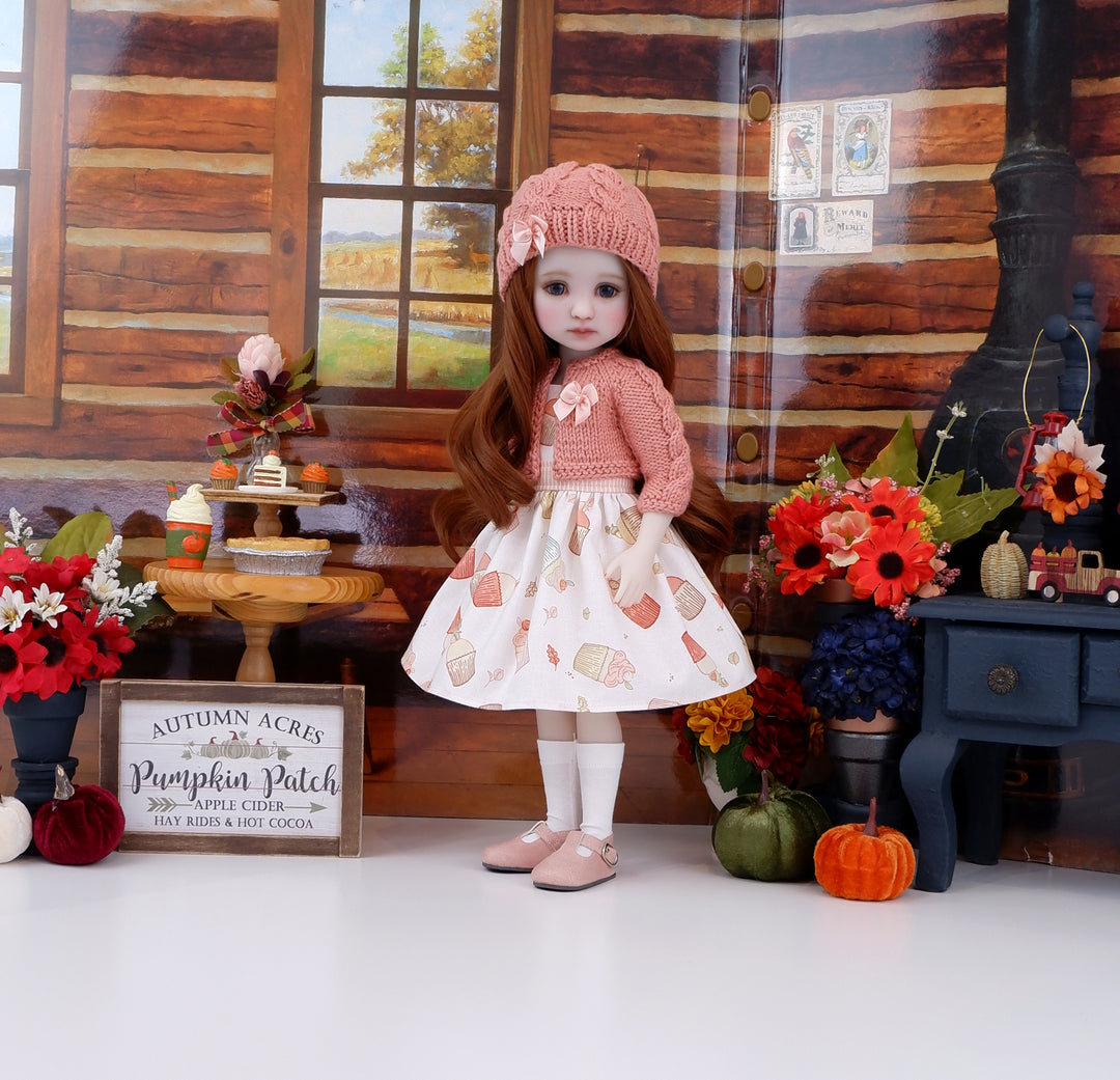 Acorn Cupcakes - dress and sweater with shoes for Ruby Red Fashion Friends doll