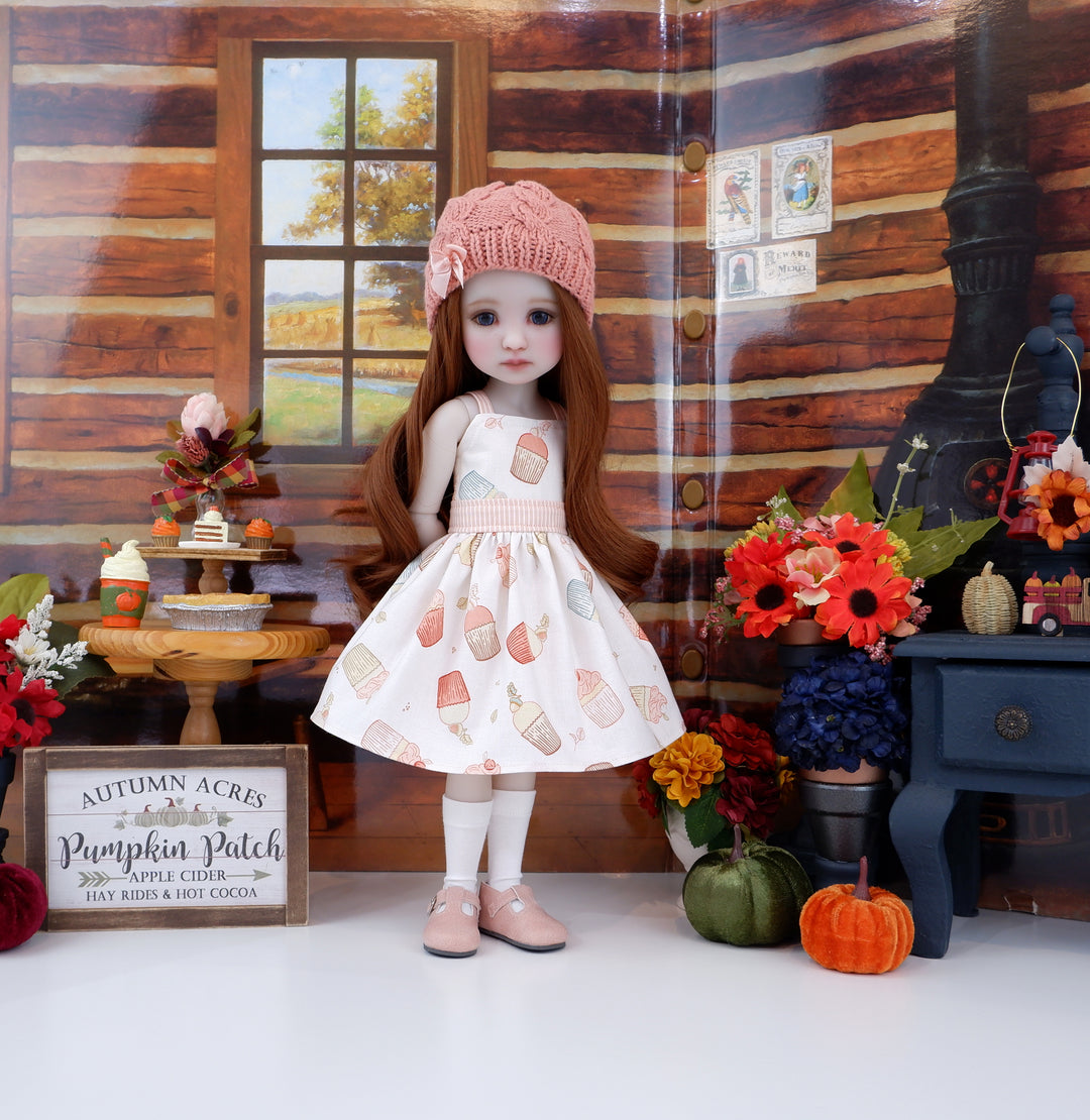 Acorn Cupcakes - dress and sweater with shoes for Ruby Red Fashion Friends doll