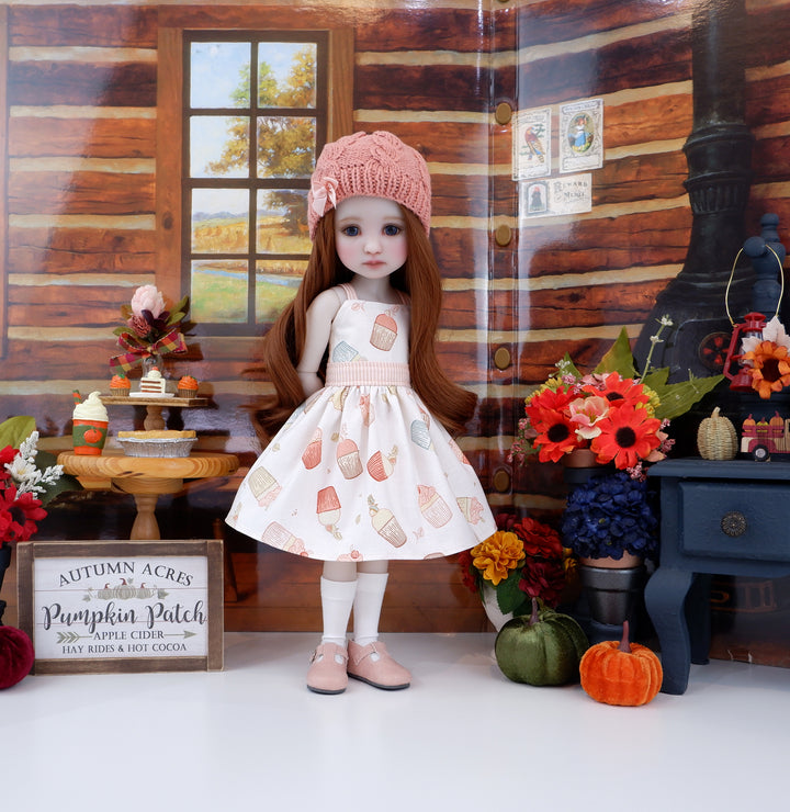 Acorn Cupcakes - dress and sweater with shoes for Ruby Red Fashion Friends doll
