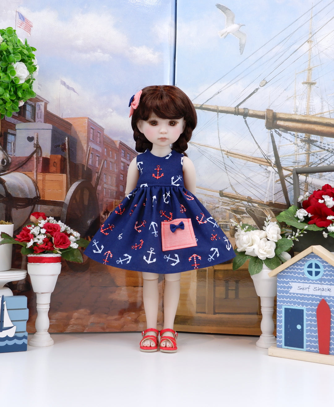 Ahoy - dress with sandals for Ruby Red Fashion Friends doll