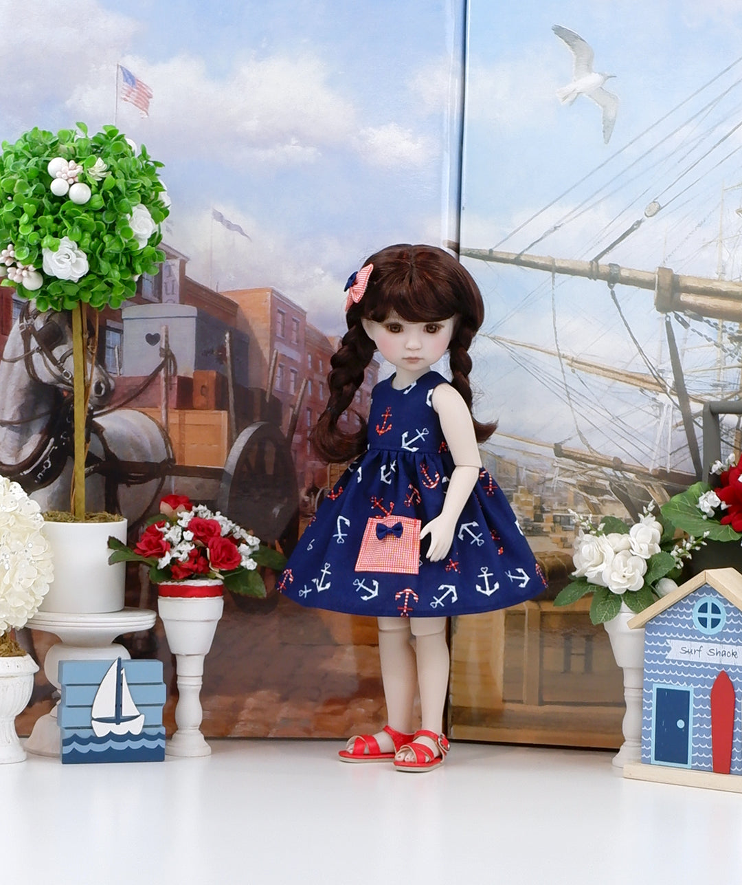 Ahoy - dress with sandals for Ruby Red Fashion Friends doll