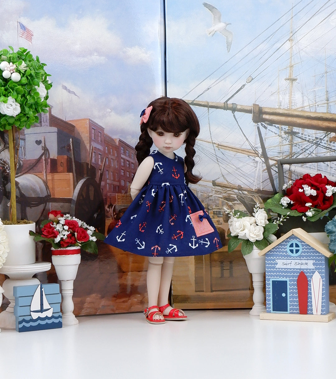 Ahoy - dress with sandals for Ruby Red Fashion Friends doll