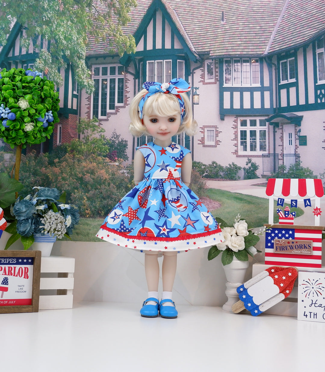 All American - dress with shoes for Ruby Red Fashion Friends doll