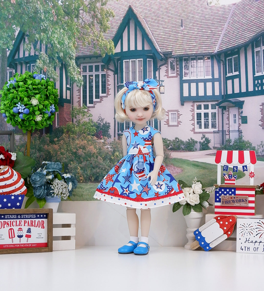 All American - dress with shoes for Ruby Red Fashion Friends doll