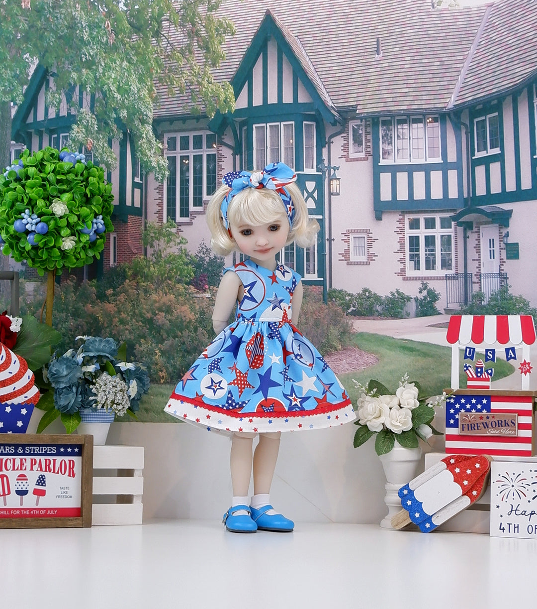 All American - dress with shoes for Ruby Red Fashion Friends doll