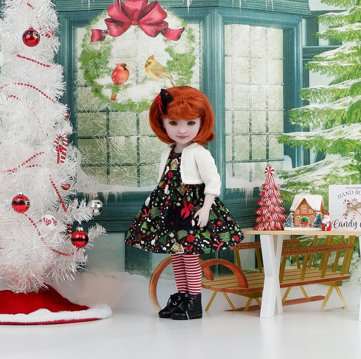 All Things Christmas - dress with sweater &amp; boots for Ruby Red Fashion Friends doll
