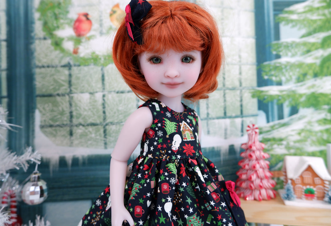 All Things Christmas - dress with sweater &amp; boots for Ruby Red Fashion Friends doll