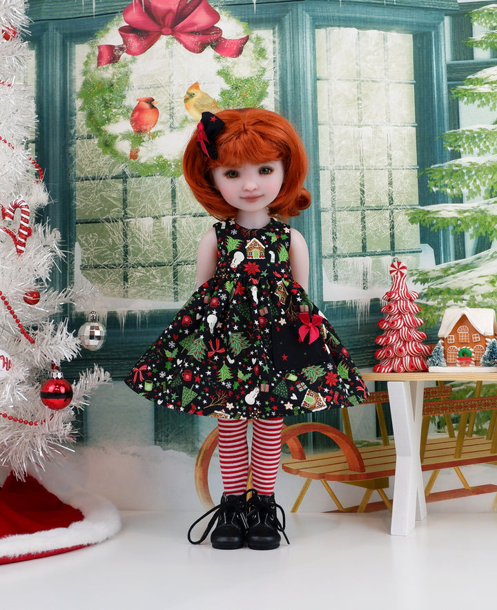 All Things Christmas - dress with sweater &amp; boots for Ruby Red Fashion Friends doll