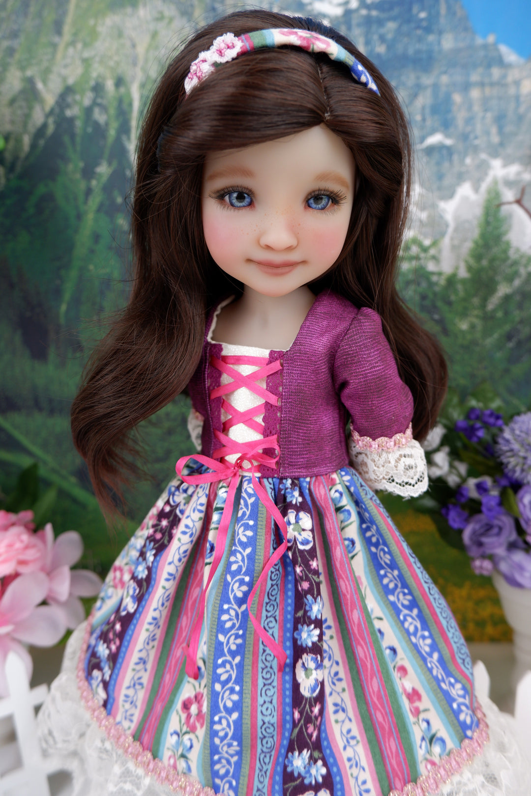 Alpine Miss - dirndl dress ensemble with boots for Ruby Red Fashion Friends doll
