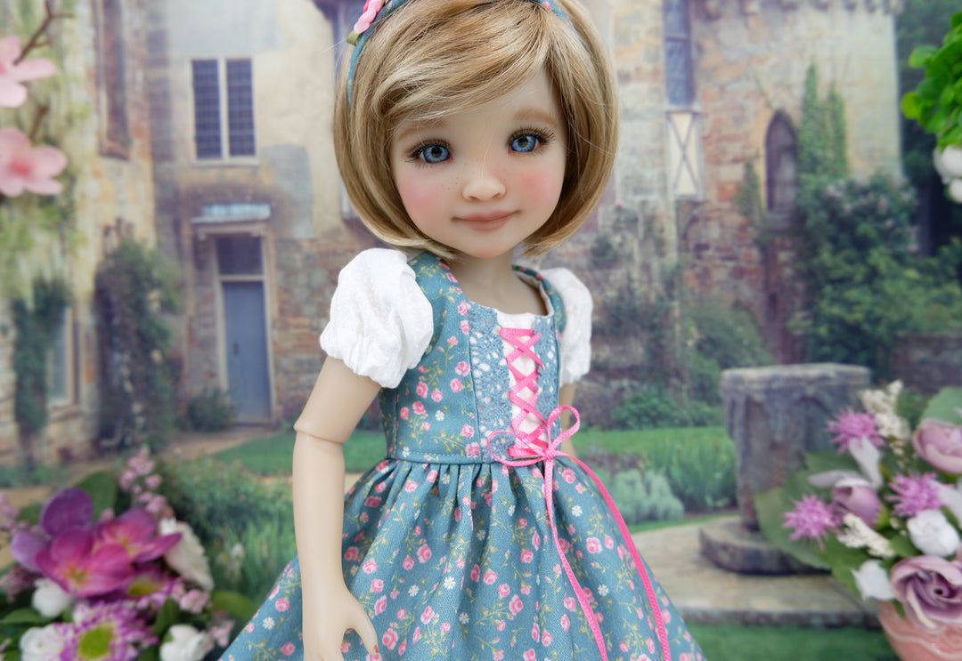 Alpine Rosebuds - dirndl dress with boots for Ruby Red Fashion Friends doll