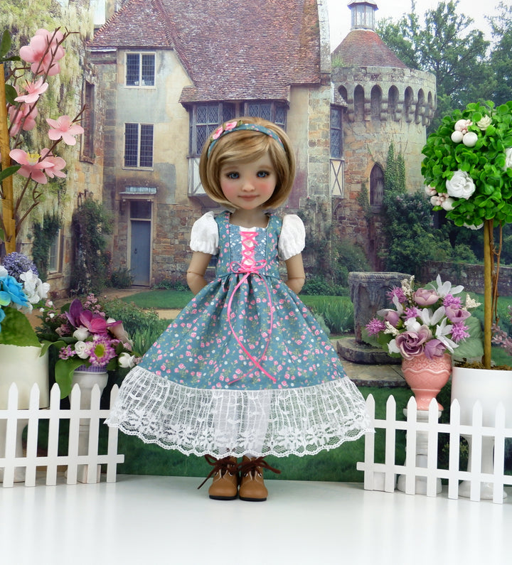 Alpine Rosebuds - dirndl dress with boots for Ruby Red Fashion Friends doll
