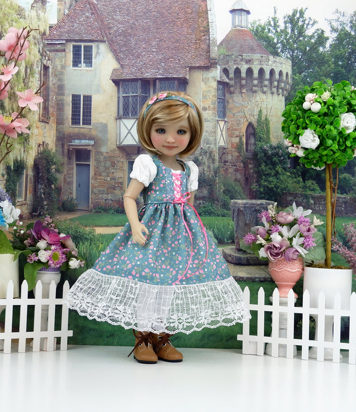 Alpine Rosebuds - dirndl dress with boots for Ruby Red Fashion Friends doll