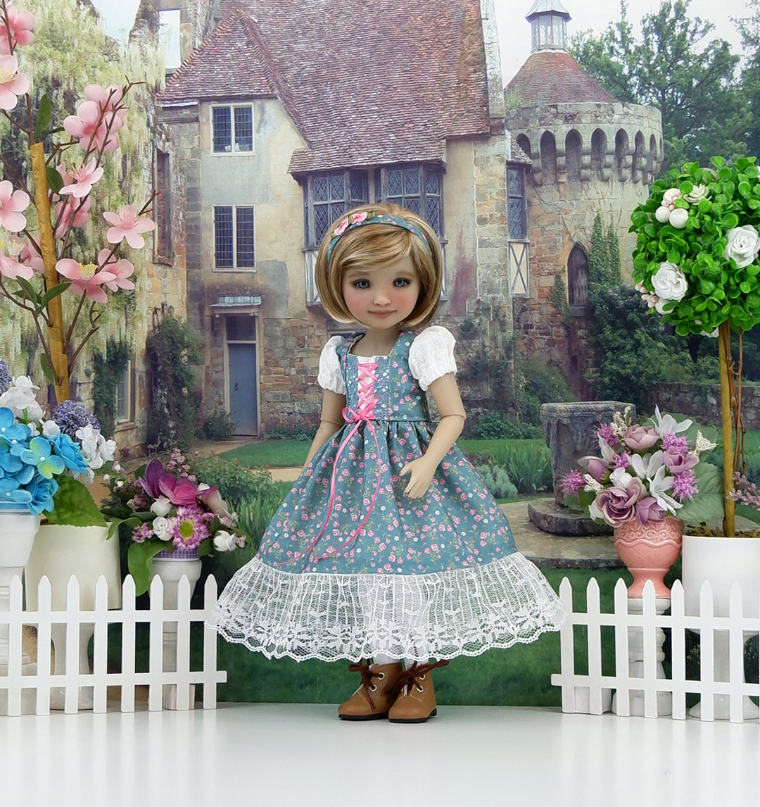 Alpine Rosebuds - dirndl dress with boots for Ruby Red Fashion Friends doll