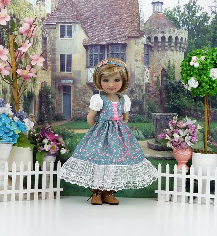 Alpine Rosebuds - dirndl dress with boots for Ruby Red Fashion Friends doll