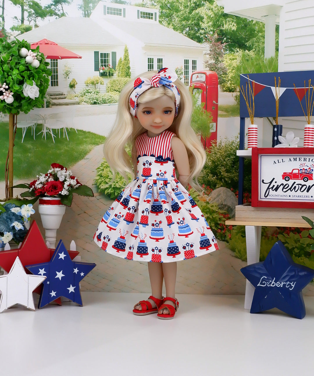 American Cake - dress with sandals for Ruby Red Fashion Friends doll