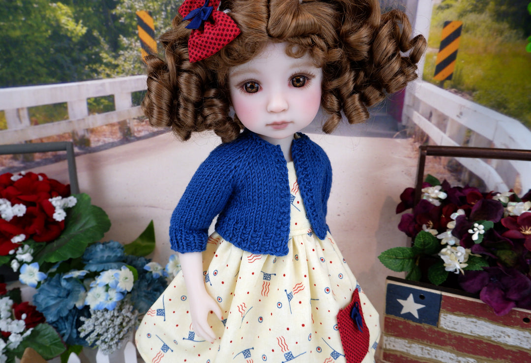 American Flag - dress with sweater & boots for Ruby Red Fashion Friends doll