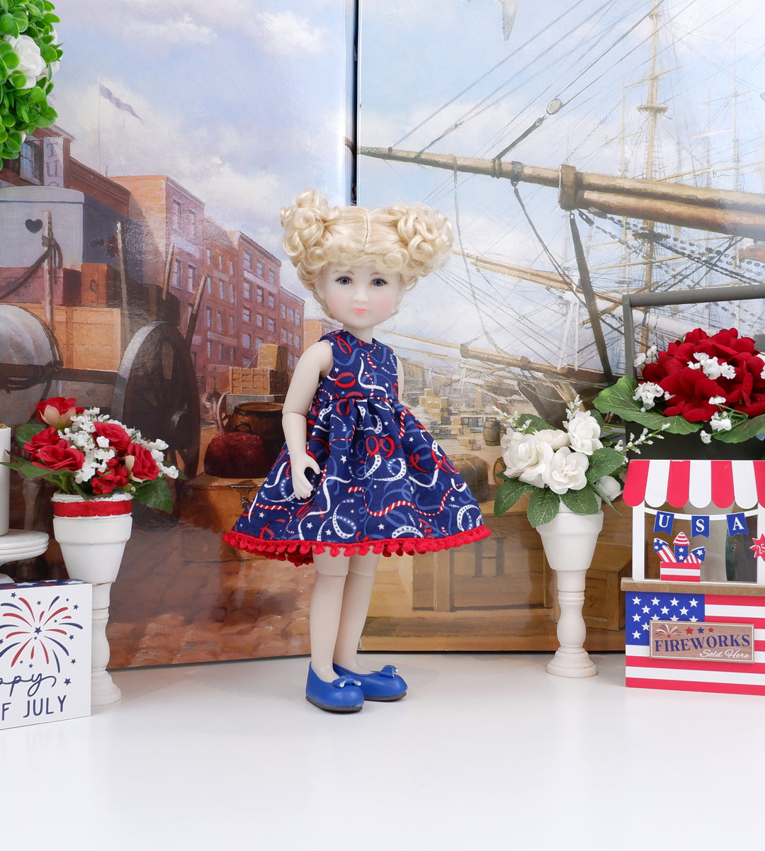 American Streamers - dress and shoes for Ruby Red Siblies doll