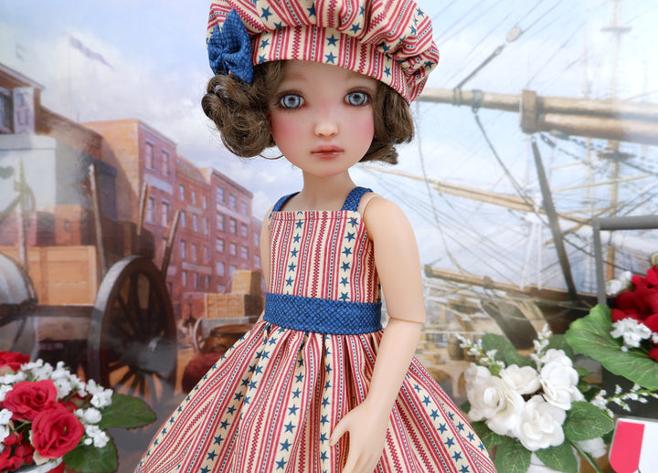 American Stripes Too - dress and shoes for Ruby Red Fashion Friends doll