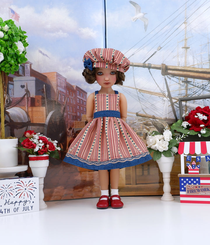 American Stripes Too - dress and shoes for Ruby Red Fashion Friends doll