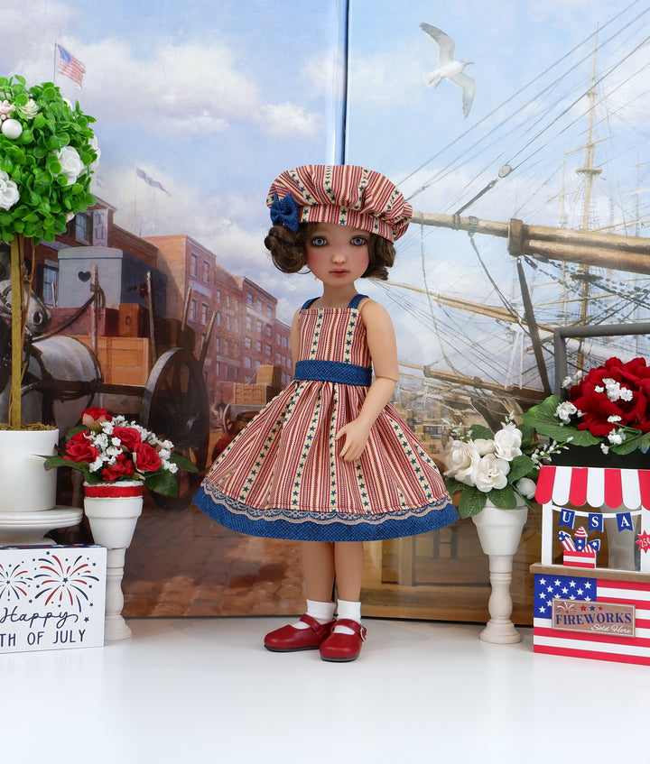 American Stripes Too - dress and shoes for Ruby Red Fashion Friends doll