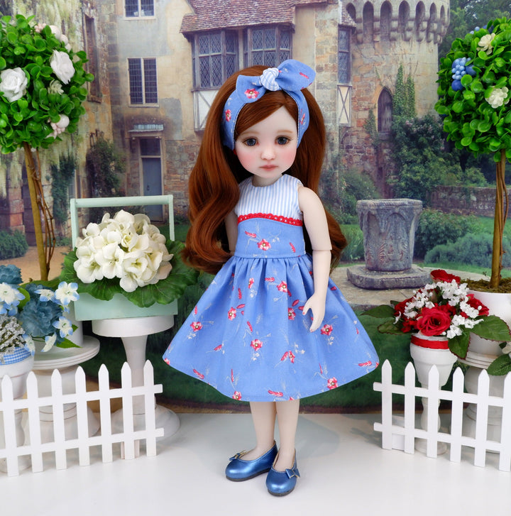 American Wheat Flower - dress and shoes for Ruby Red Fashion Friends doll