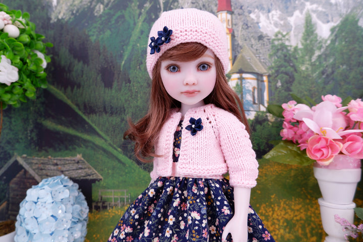Among the Wildflowers - dress, sweater with shoes for Ruby Red Fashion Friends doll