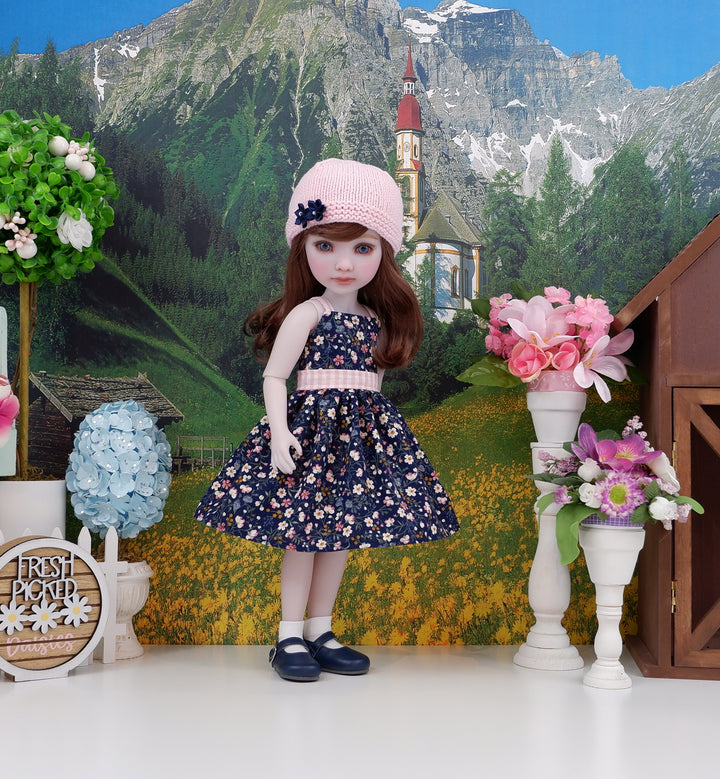 Among the Wildflowers - dress, sweater with shoes for Ruby Red Fashion Friends doll