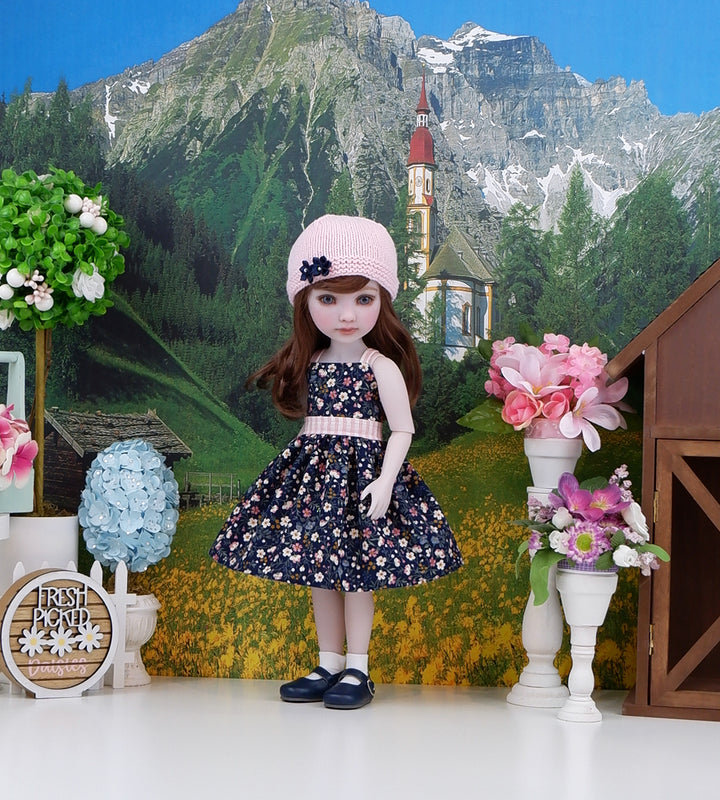 Among the Wildflowers - dress, sweater with shoes for Ruby Red Fashion Friends doll