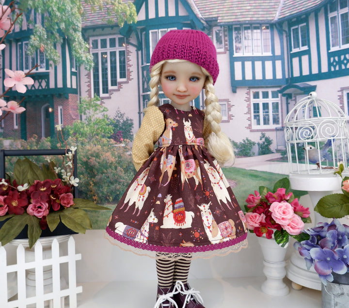 Andean Llamas - dress with boots for Ruby Red Fashion Friends doll