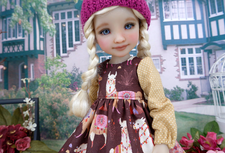 Andean Llamas - dress with boots for Ruby Red Fashion Friends doll