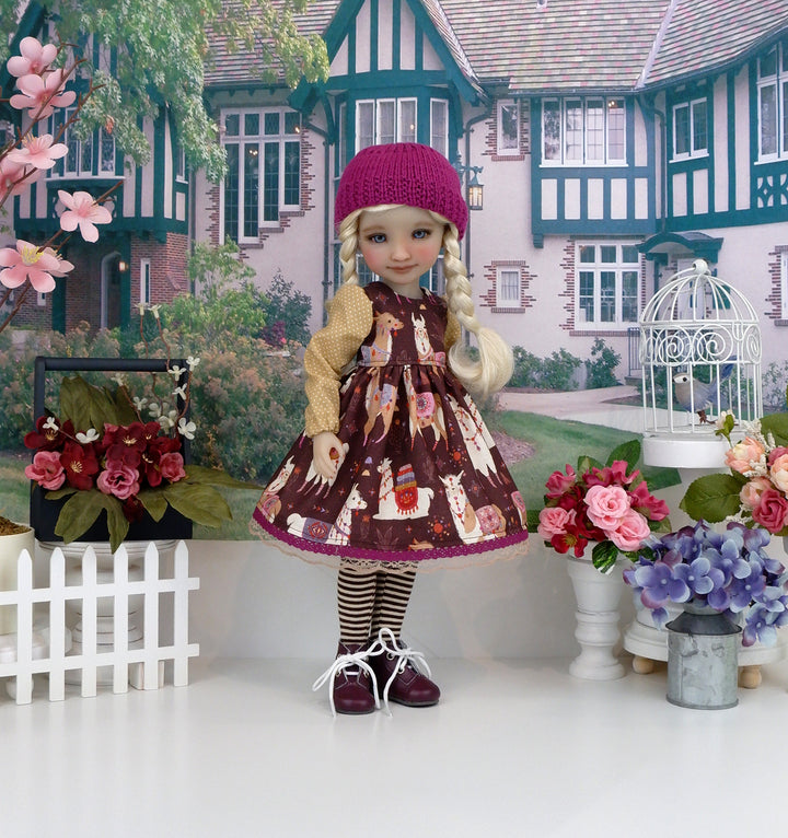 Andean Llamas - dress with boots for Ruby Red Fashion Friends doll