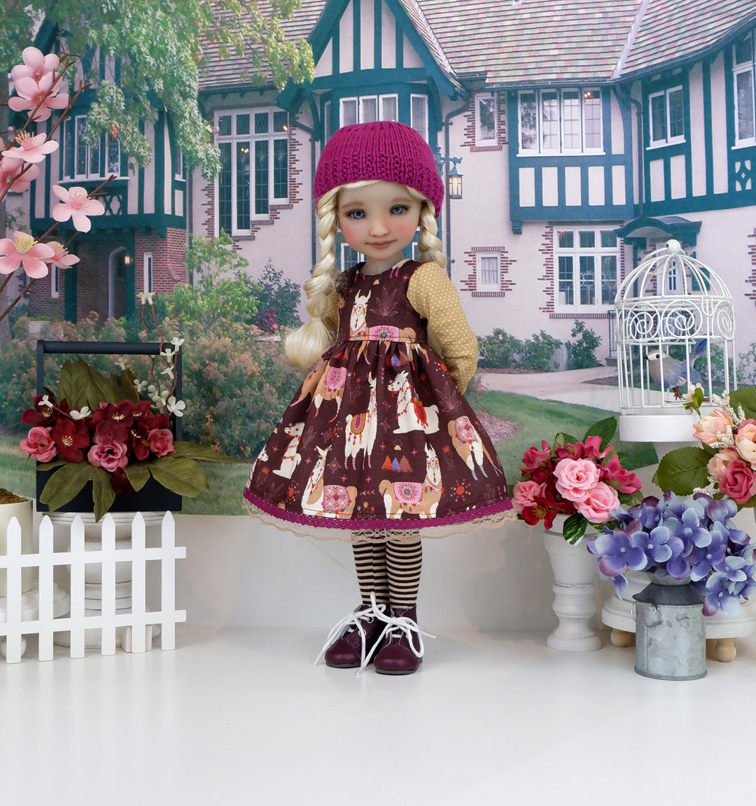 Andean Llamas - dress with boots for Ruby Red Fashion Friends doll