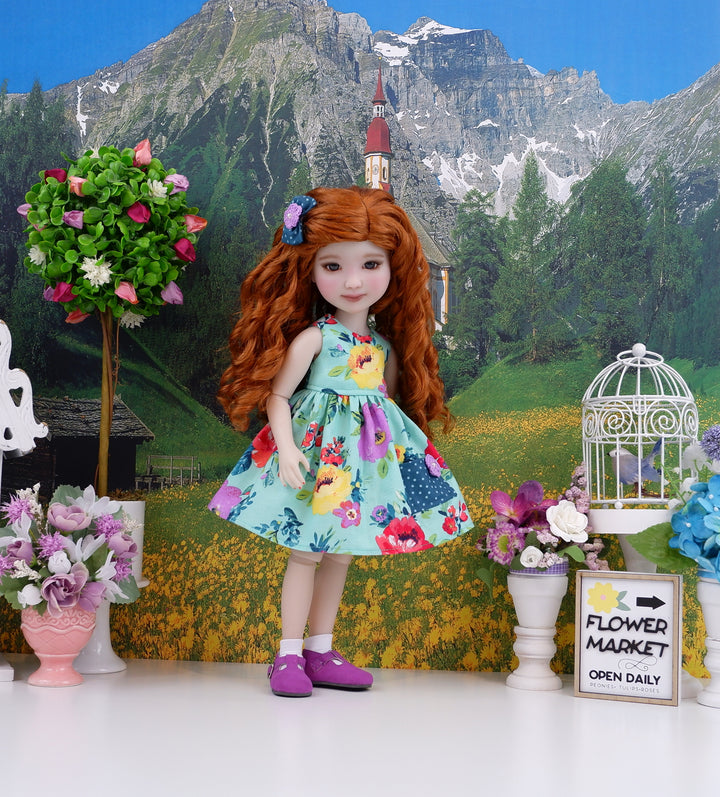 Anemone Garden - dress with shoes for Ruby Red Fashion Friends doll