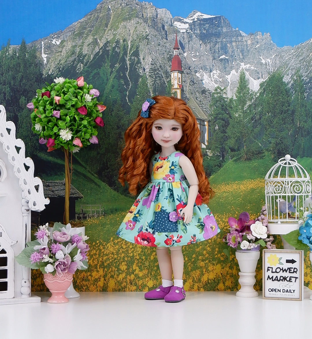 Anemone Garden - dress with shoes for Ruby Red Fashion Friends doll