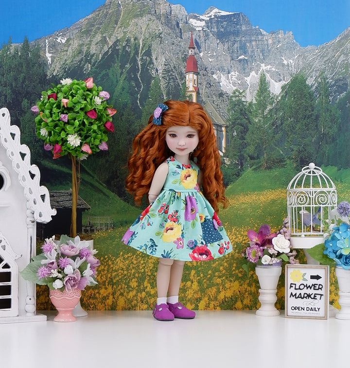 Anemone Garden - dress with shoes for Ruby Red Fashion Friends doll
