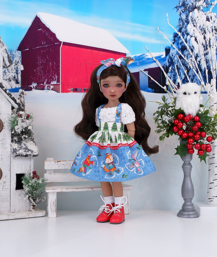 Animal Snow Angels - blouse & jumper with boots for Ruby Red Fashion Friends doll